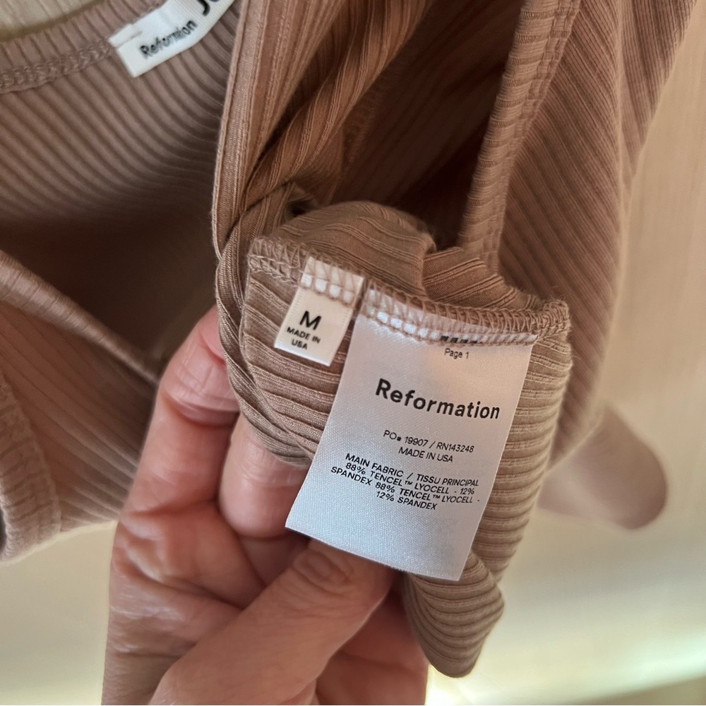 Reformation Brown Ribbed Bodysuit - Picture 6 of 6